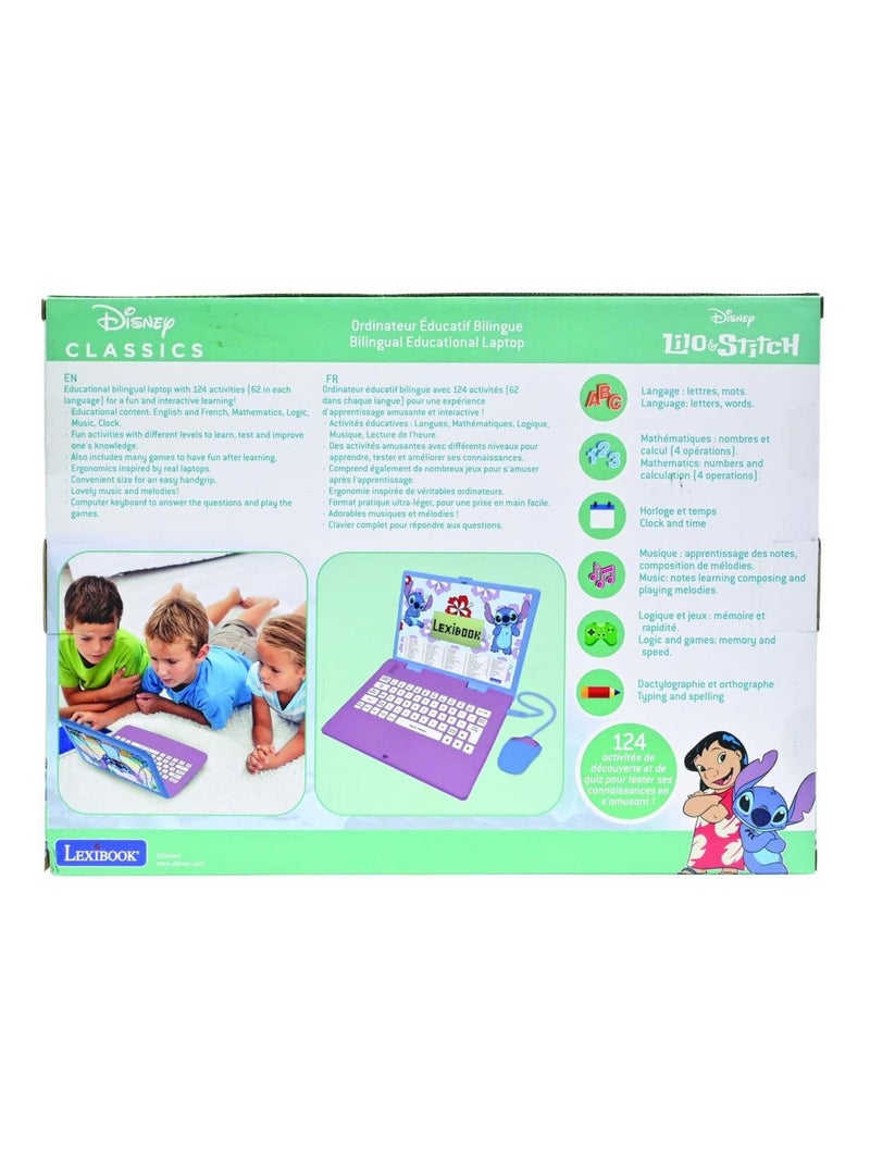 puertoátil educativo parlante bilingüe Stitch 124 actividades en francés e inglés Violeta - Kiabi