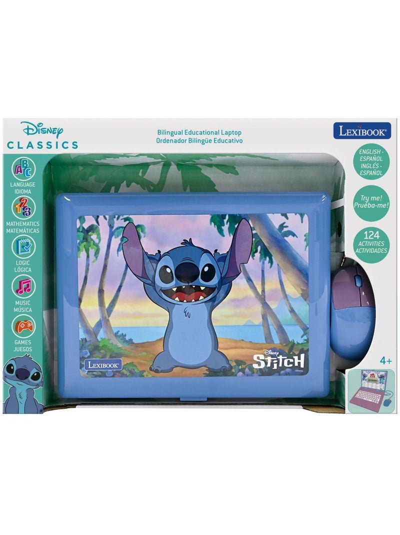 puertoátil educativo parlante bilingüe Stitch 124 actividades en inglés y español Violeta - Kiabi