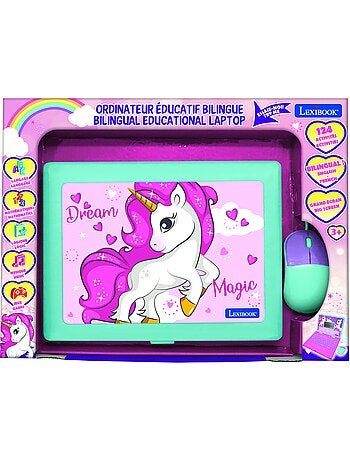 puertoátil educativo parlante bilingüe Unicornio 124 actividades en inglés y español