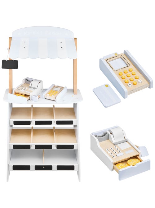 Puesto de frutas y verduras madera con caja y TPE Mamabrum - Kiabi