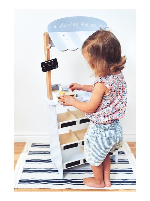 Puesto de frutas y verduras madera con caja y TPE Mamabrum - Kiabi