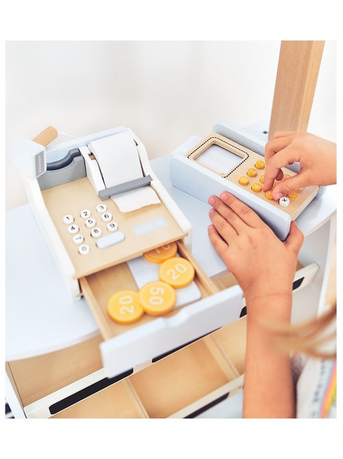 Puesto de frutas y verduras madera con caja y TPE Mamabrum - Kiabi