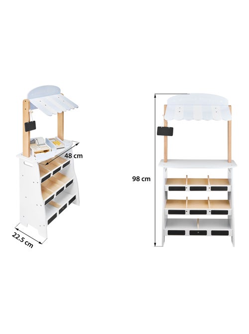 Puesto de frutas y verduras madera con caja y TPE Mamabrum - Kiabi