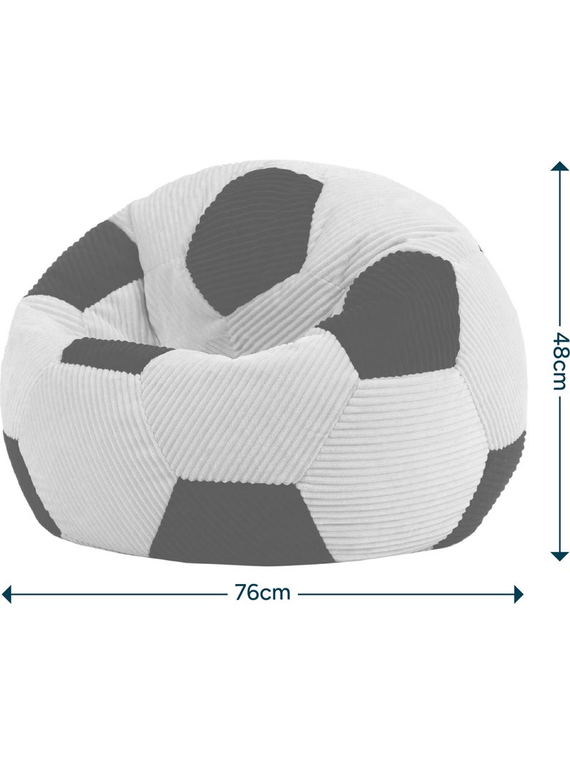 Puf infantil clásico grande de pana con estampado de fútbol - icon Blanco Rosa - Kiabi