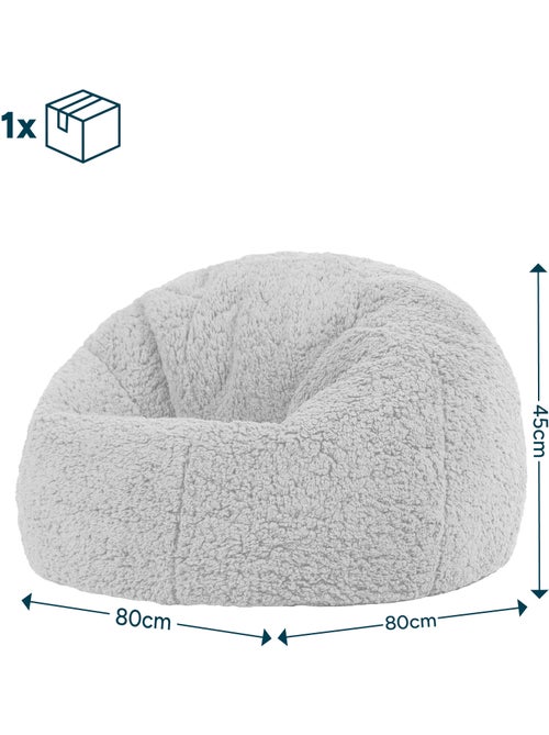 Puf infantil clásico grande de tejido de peluche suave - icon - Kiabi