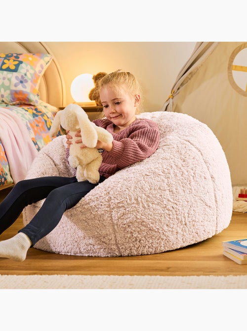 Puf infantil clásico grande de tejido de peluche suave - icon - Kiabi