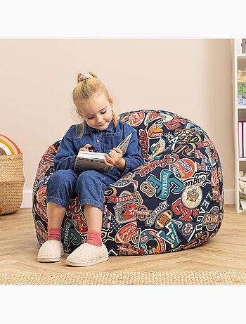 Puf infantil clásico grande para interior y exterior con estampado divertido - icon