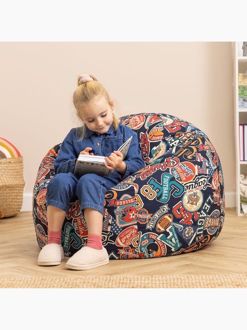 Puf infantil clásico grande para interior y exterior con estampado divertido - icon Negro Multicolor - Kiabi