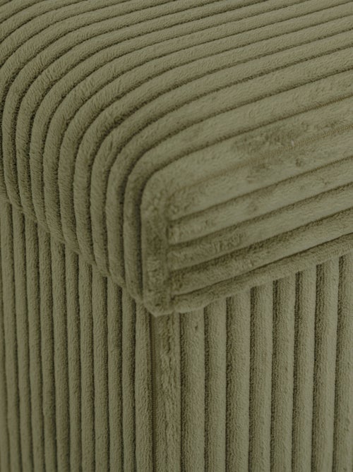 Puf plegable doble efecto terciopelo acanalado con almacenamiento integrado - Kiabi
