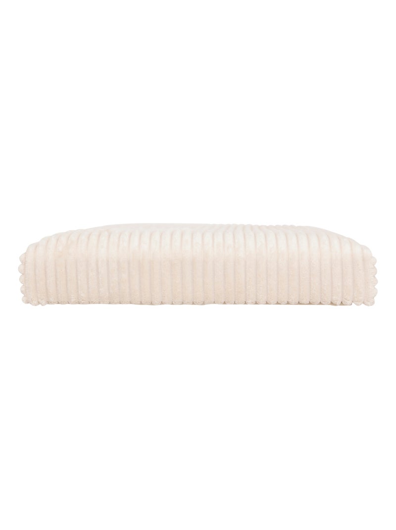 Puf plegable doble efecto terciopelo acanalado con almacenamiento integrado Crema - Kiabi