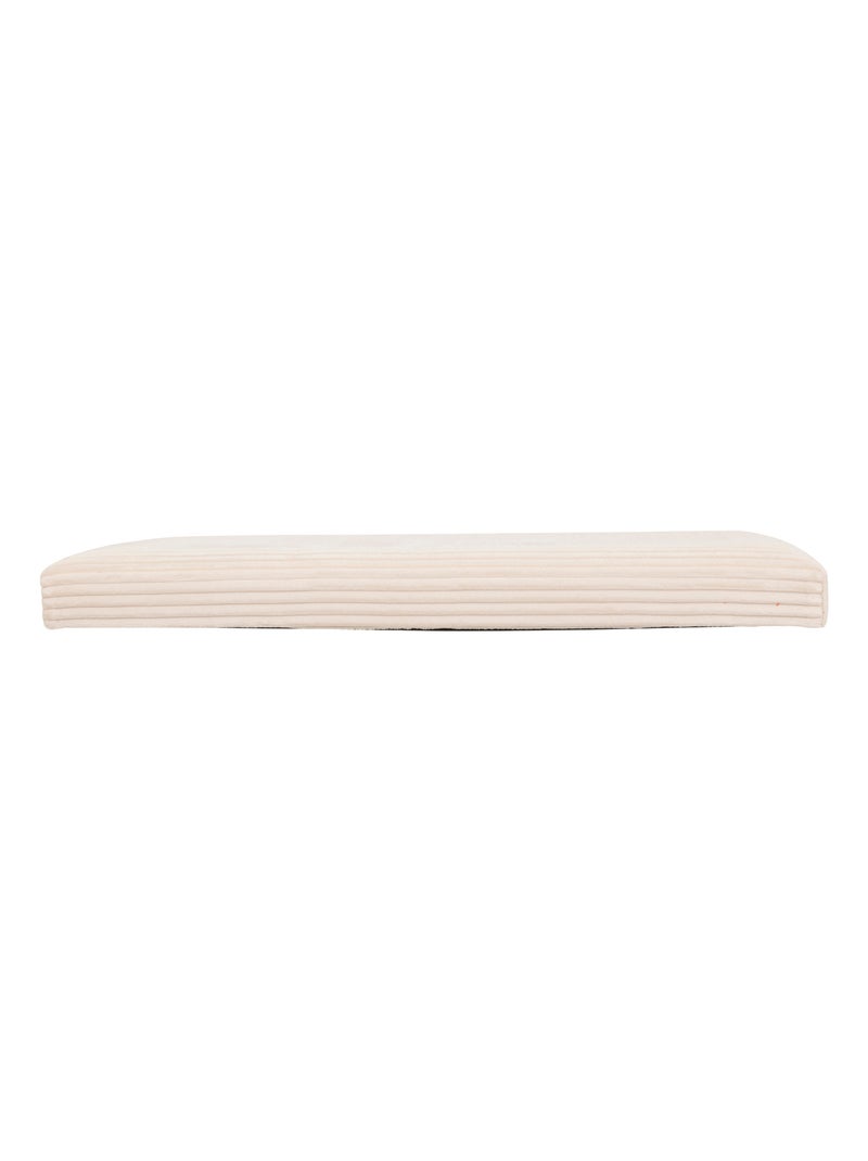 Puf plegable doble efecto terciopelo acanalado con almacenamiento integrado Crema - Kiabi