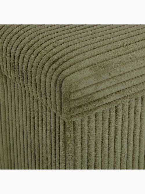 Puf plegable efecto terciopelo acanalado con almacenamiento integrado - Kiabi