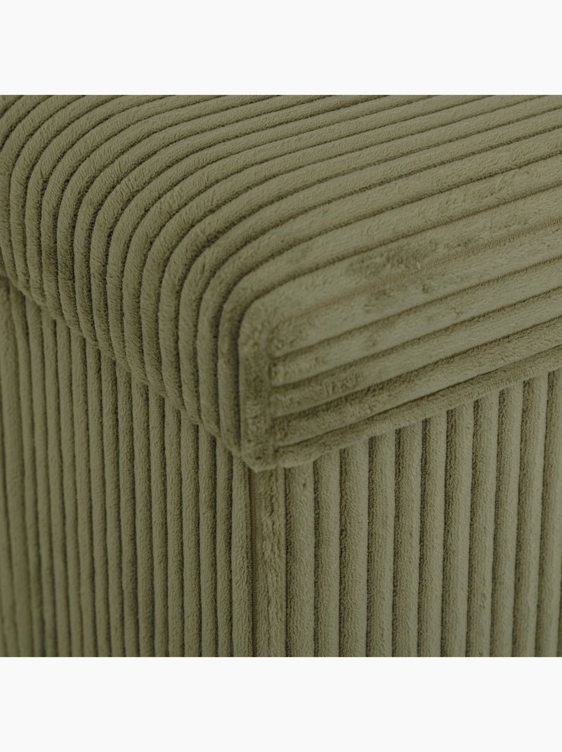Puf plegable efecto terciopelo acanalado con almacenamiento integrado Caqui - Kiabi