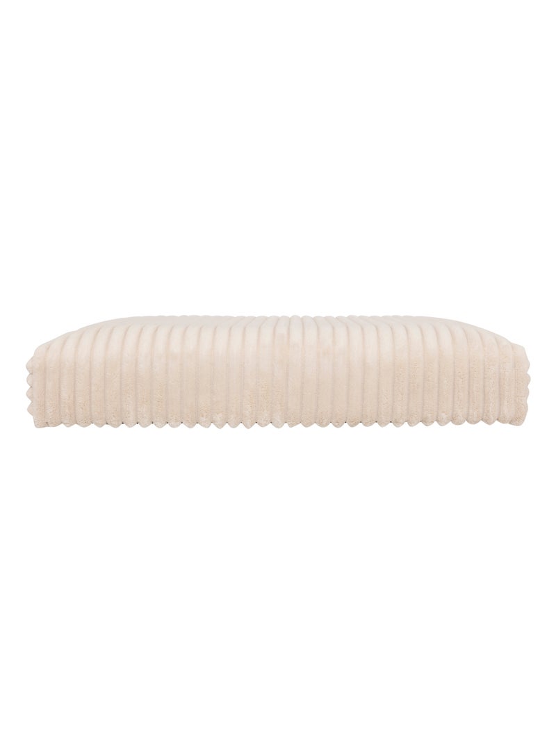 Puf plegable efecto terciopelo acanalado con almacenamiento integrado Crema - Kiabi