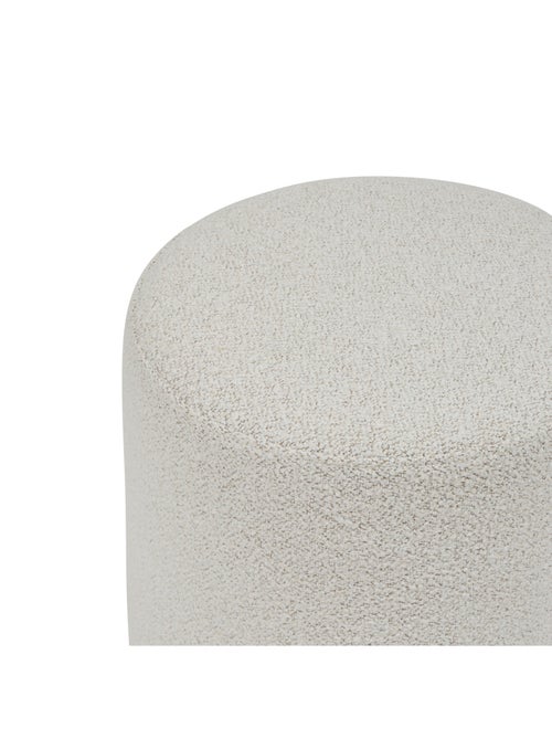 Puf redondo de tela bouclé con base de madera - Kiabi
