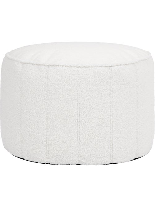 Puf reposapiés redondo milano de tejido bouclé - icon - Kiabi