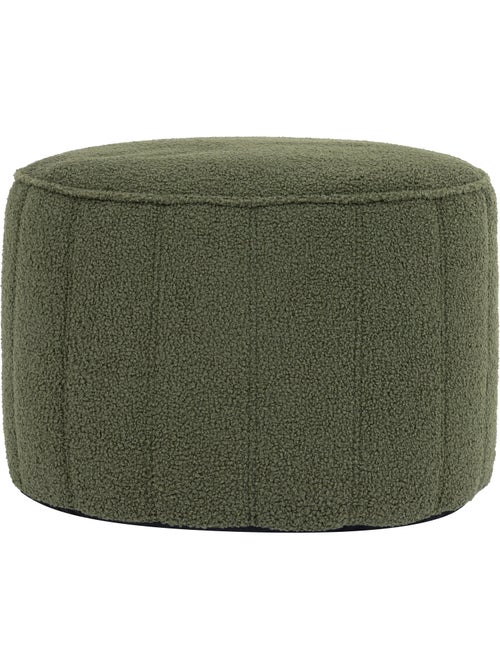Puf reposapiés redondo milano de tejido bouclé - icon - Kiabi