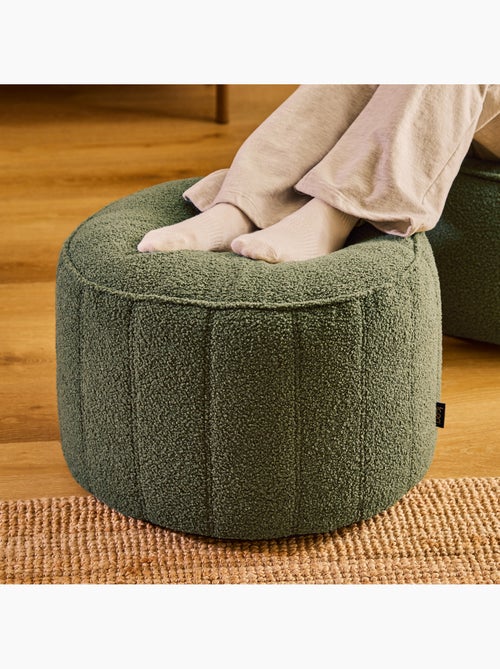 Puf reposapiés redondo milano de tejido bouclé - icon - Kiabi