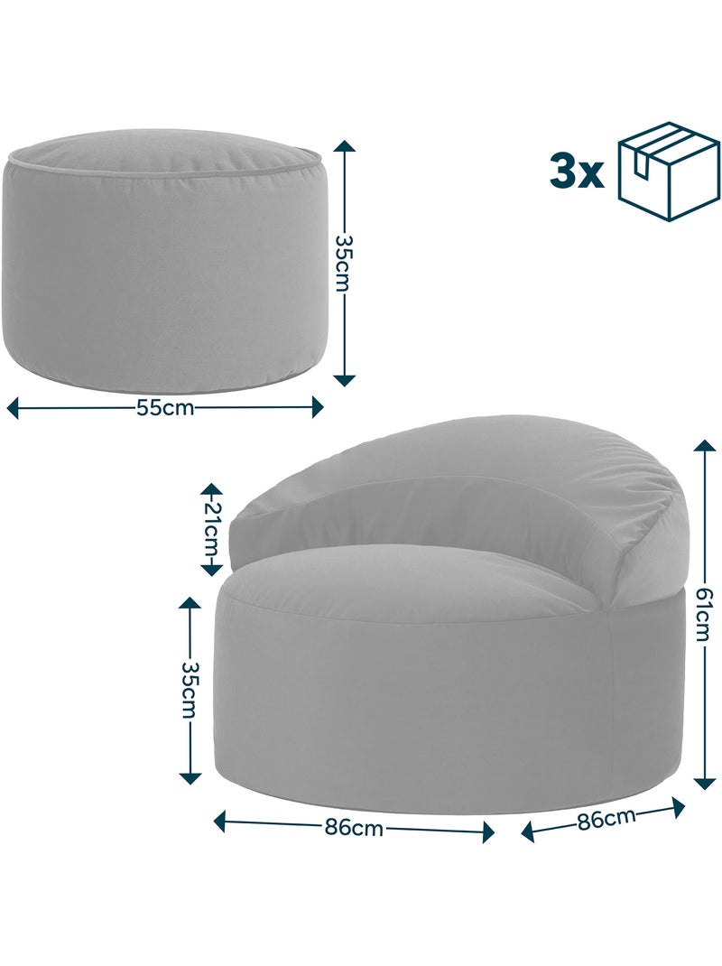 Puf sillón auxiliar decorativo orb con reposapiés redondo milano de terciopelo mate - icon Azul marino - Kiabi