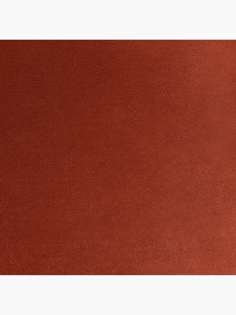Puf sillón auxiliar decorativo orb con reposapiés redondo milano de terciopelo mate - icon Terracota - Kiabi