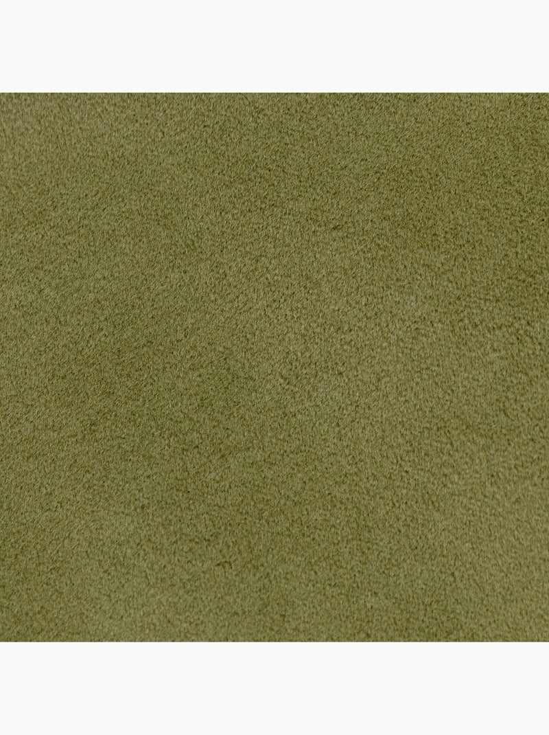 Puf sillón auxiliar decorativo orb con reposapiés redondo milano de terciopelo mate - icon Verde oliva - Kiabi
