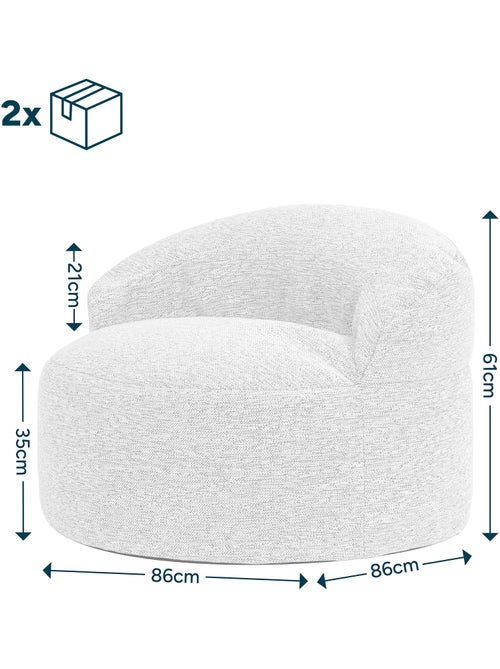 Puf sillón auxiliar decorativo orb de tejido - icon - Kiabi