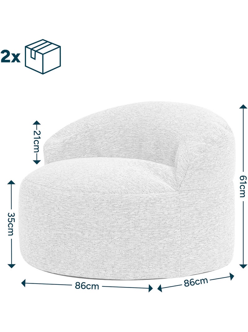 Puf sillón auxiliar decorativo orb de tejido - icon Beige jaspeado - Kiabi
