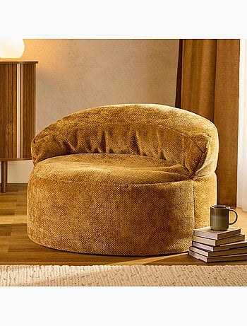 Puf sillón auxiliar decorativo orb de tejido chenilla texturizada - icon