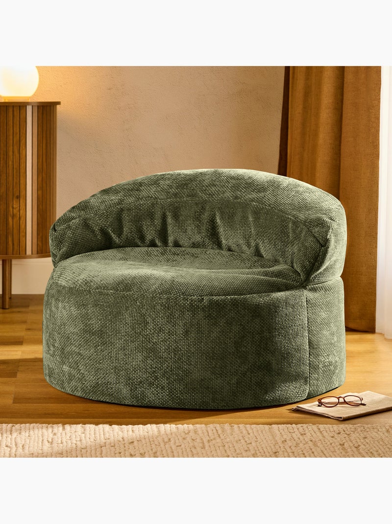 Puf sillón auxiliar decorativo orb de tejido chenilla texturizada - icon Verde oliva - Kiabi
