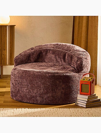 Puf sillón auxiliar decorativo orb de tejido chenilla texturizada - icon