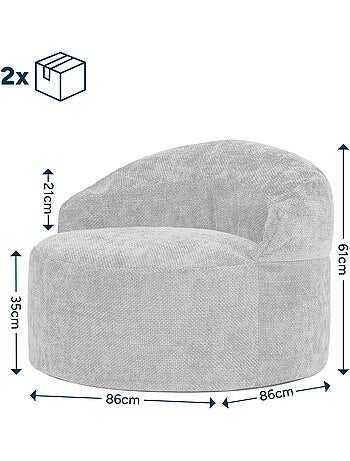 Puf sillón auxiliar decorativo orb de tejido chenilla texturizada - icon