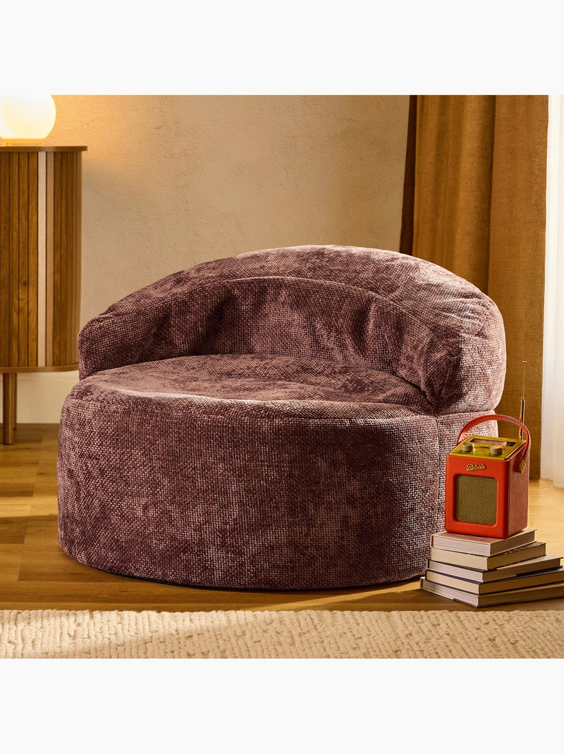Puf sillón auxiliar decorativo orb de tejido chenilla texturizada - icon Violeta ciruela - Kiabi