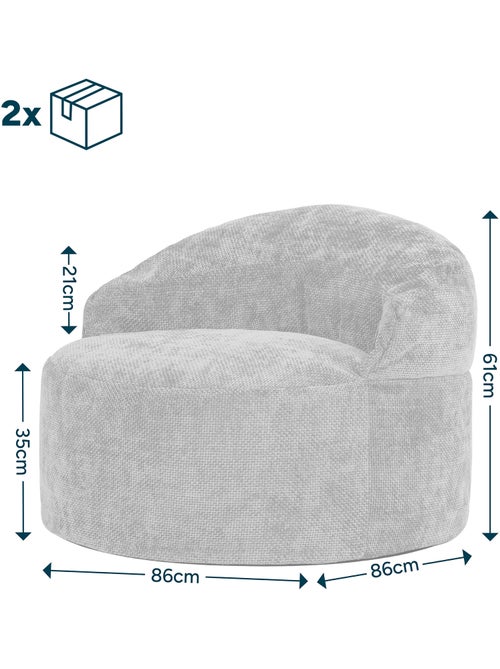 Puf sillón auxiliar decorativo orb de tejido chenilla texturizada - icon - Kiabi
