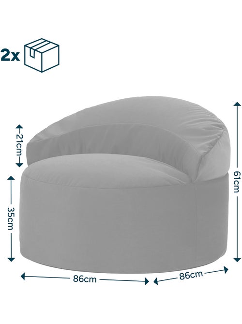 Puf sillón auxiliar decorativo orb de terciopelo mate - icon - Kiabi