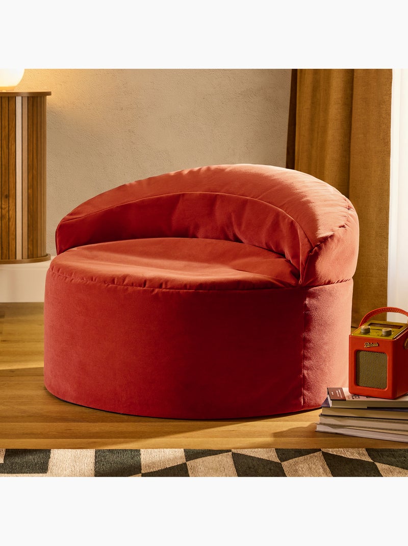 Puf sillón auxiliar decorativo orb de terciopelo mate - icon Terracota - Kiabi