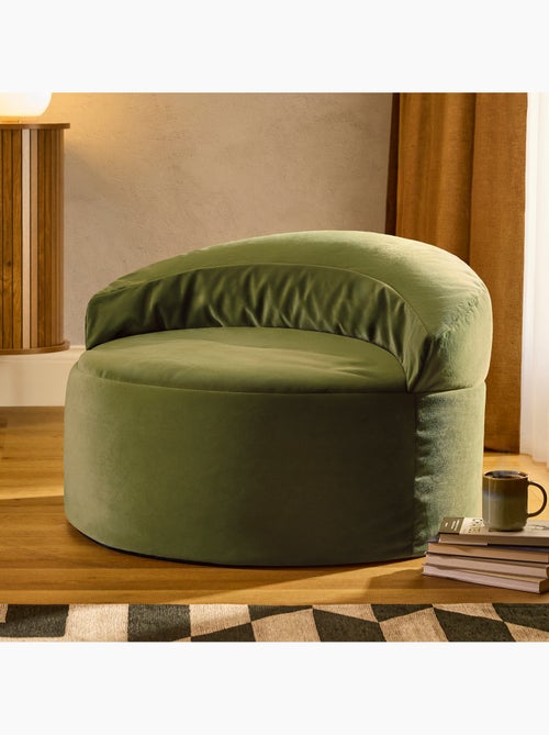 Puf sillón auxiliar decorativo orb de terciopelo mate - icon - Kiabi