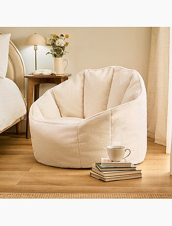 Puf sillón concha sirena de tejido bouclé - icon