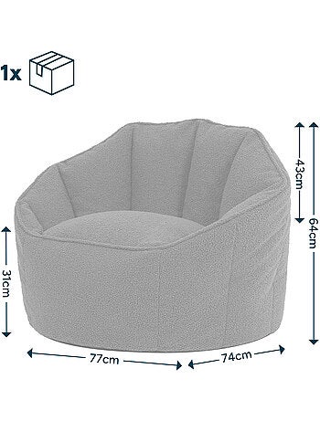 Puf sillón concha sirena de tejido bouclé - icon