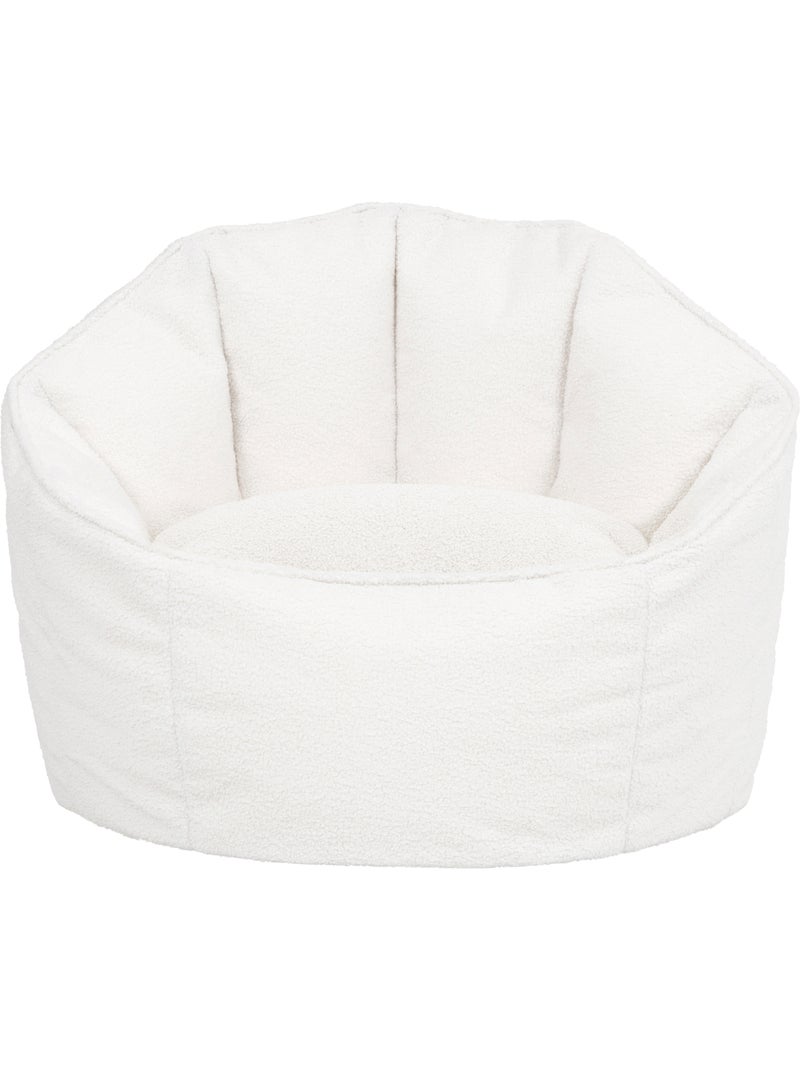 Puf sillón concha sirena de tejido bouclé - icon Marfil - Kiabi
