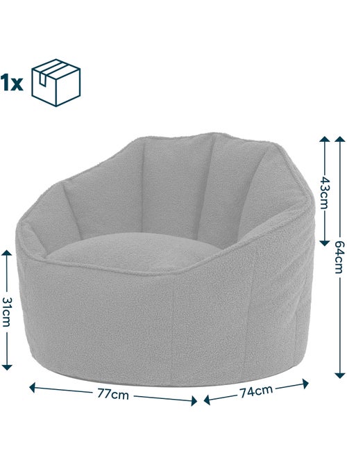 Puf sillón concha sirena de tejido bouclé - icon - Kiabi