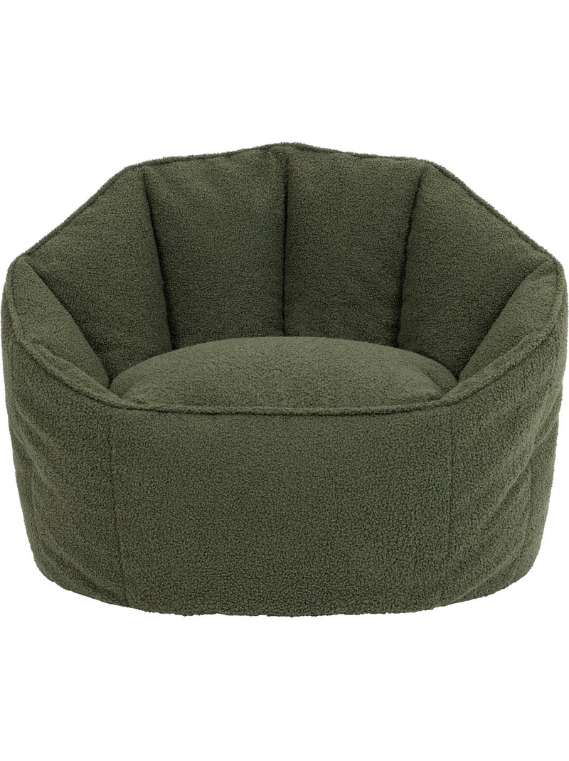 Puf sillón concha sirena de tejido bouclé - icon Verde oliva - Kiabi
