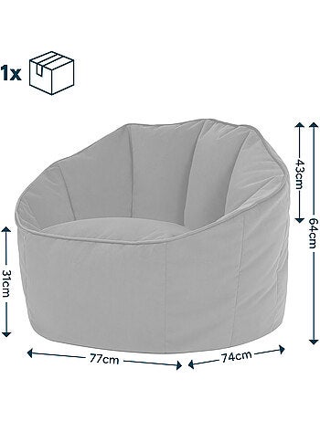 Puf sillón concha sirena de terciopelo mate - icon