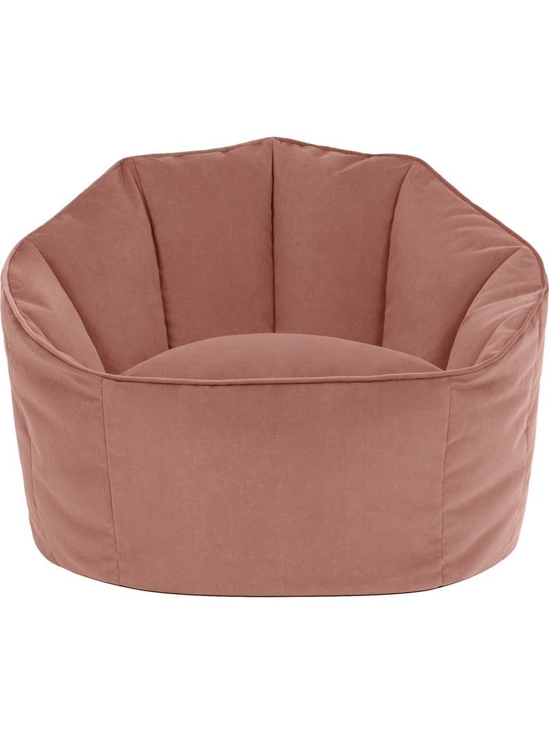 Puf sillón concha sirena de terciopelo mate - icon Rosa claro - Kiabi