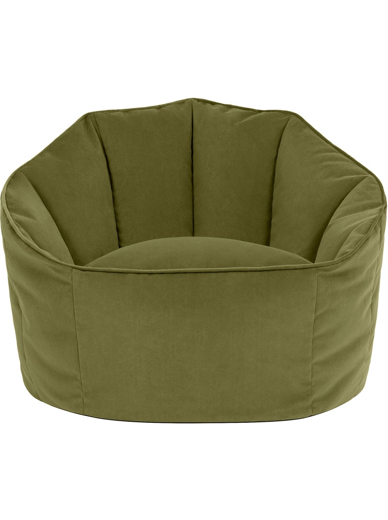 Puf sillón concha sirena de terciopelo mate - icon Verde oliva - Kiabi