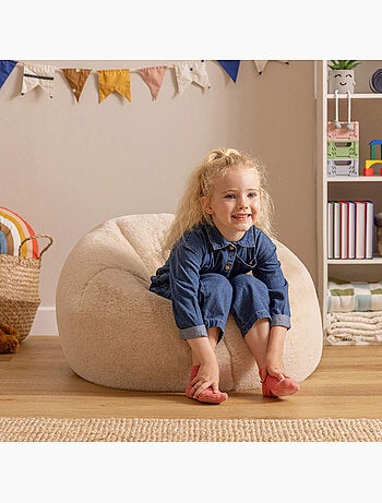 Puf sillón infantil clásico de piel sintética - icon