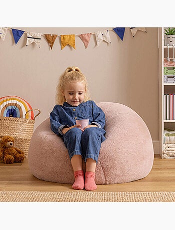 Puf sillón infantil clásico de piel sintética - icon