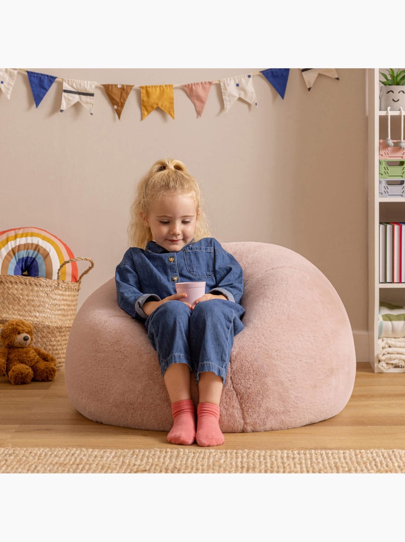 Puf sillón infantil clásico de piel sintética - icon Rosa claro - Kiabi