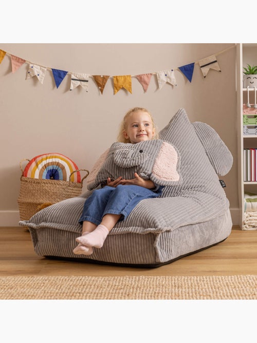 Puf sillón infantil con cojín a juego de pana - icon - Kiabi