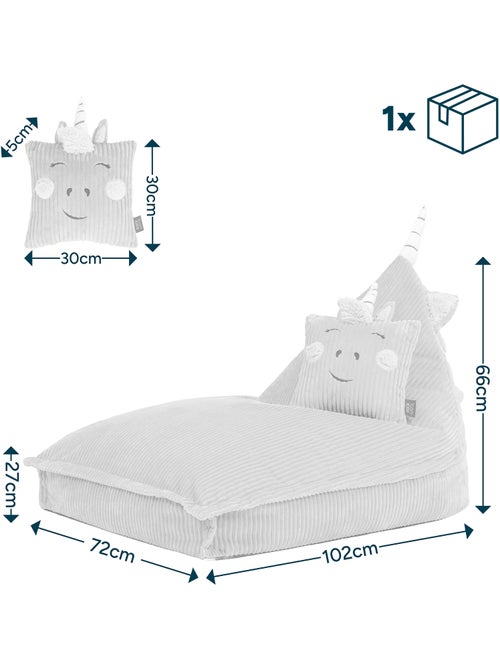 Puf sillón infantil con cojín a juego de pana - icon - Kiabi
