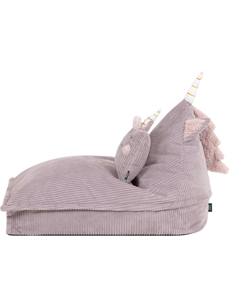 Puf sillón infantil con cojín a juego de pana - icon Malva lila - Kiabi